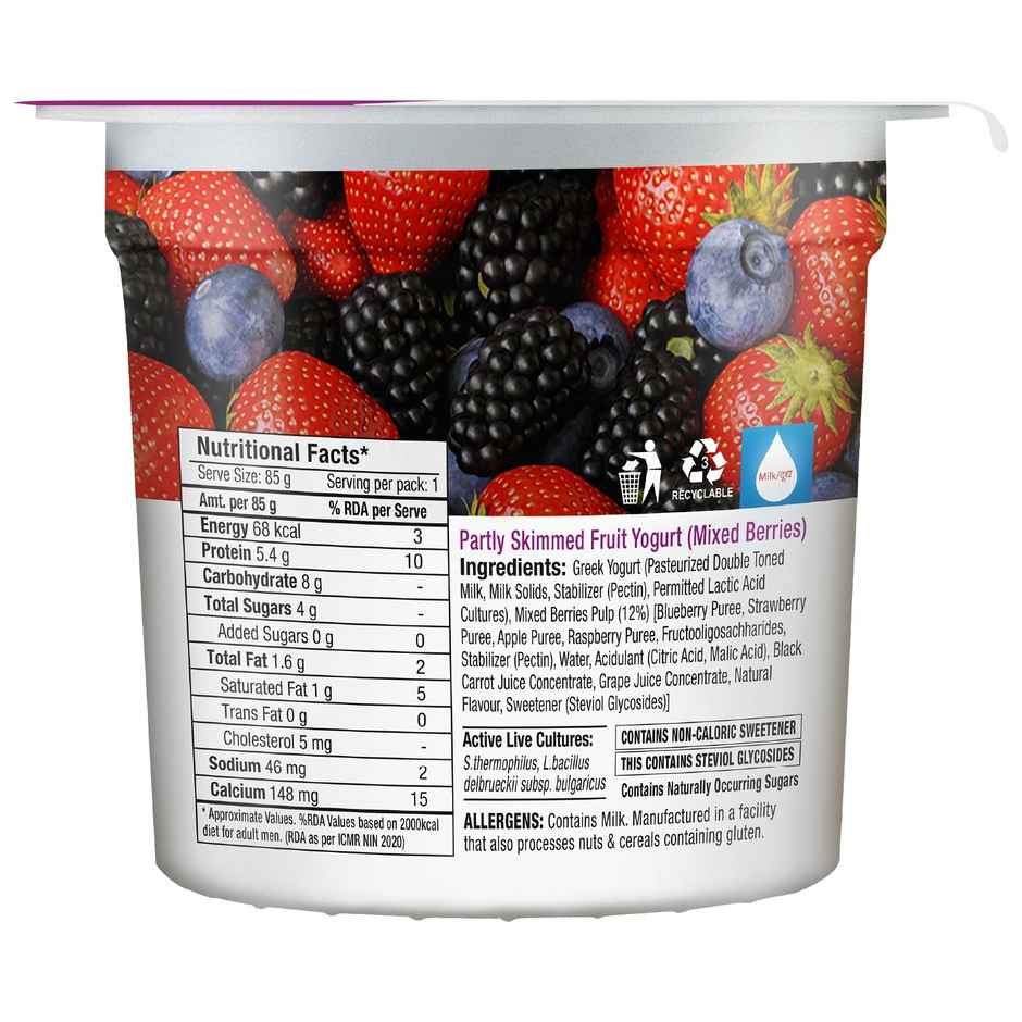Epigamia No Added Sugar Mixed Berry Yogurt Combo