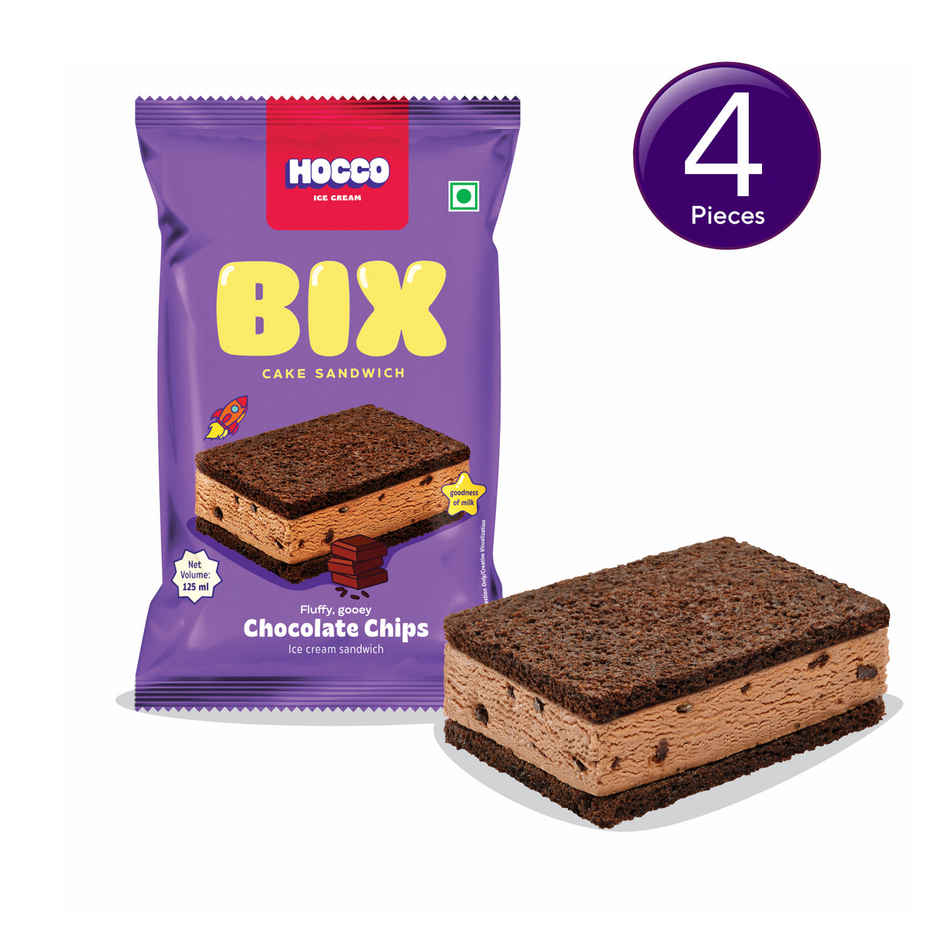 Hocco Bix Cake Chocolate Chips Ice Cream Sandwich Combo 