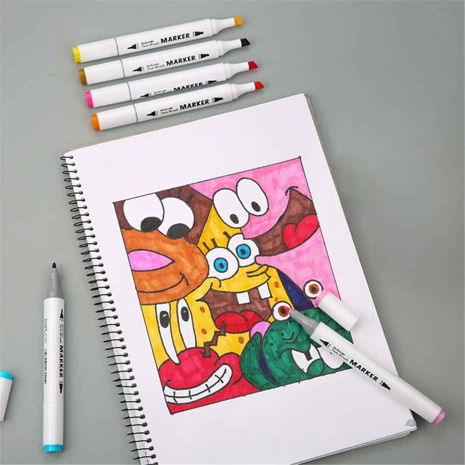 Alcohol Markers Dual Twin Tip Art Sketch Pens Touch Marker For Manga Portrait Fashion (12 Colors)
