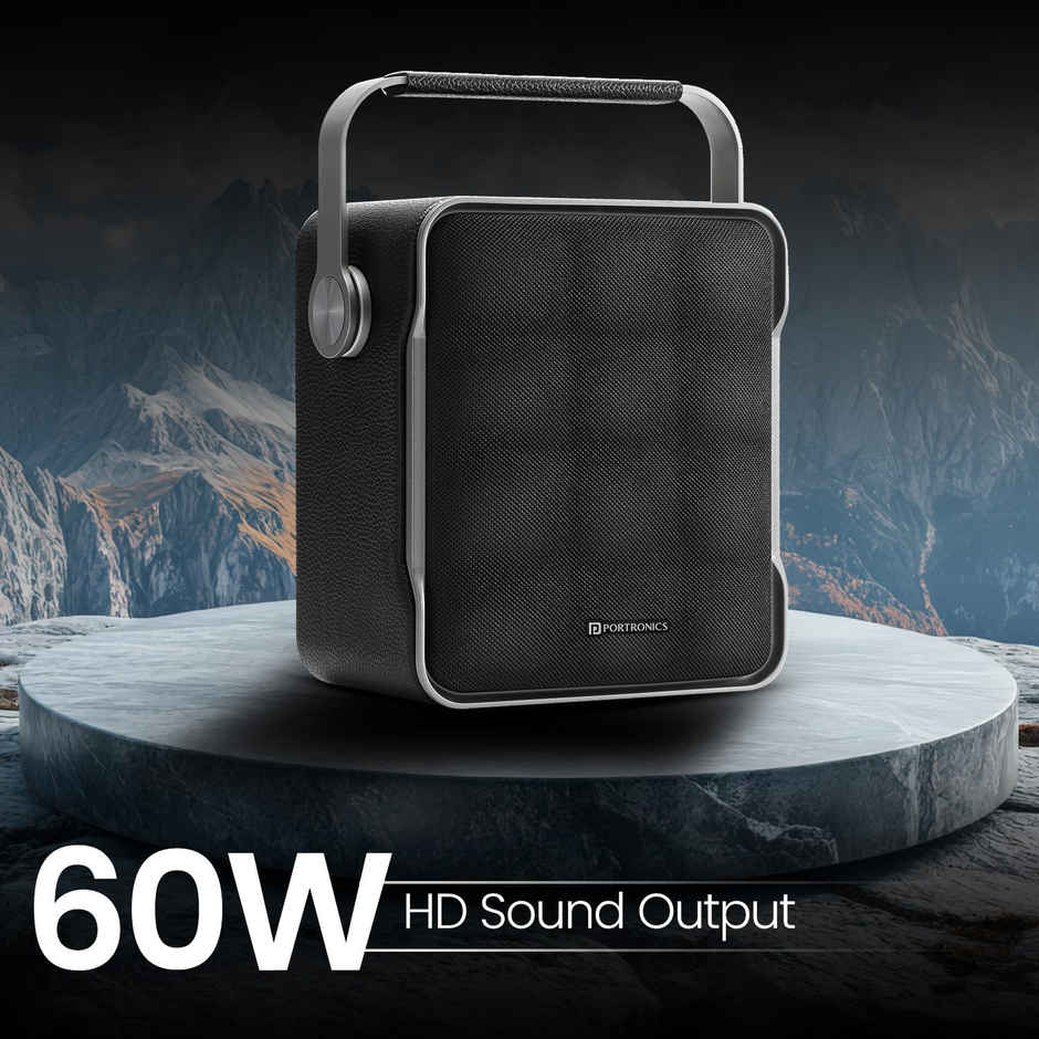 Portronics Harmony II 60W HD Sound Portable Bluetooth 5.3V Speaker | Type-C | Grey