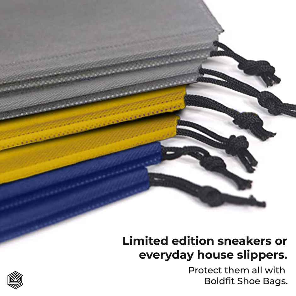 Boldfit Shoe Bag For Travel & Storage Travel Organizer For Women & Men Blue, Yellow, Grey Pack Of 6