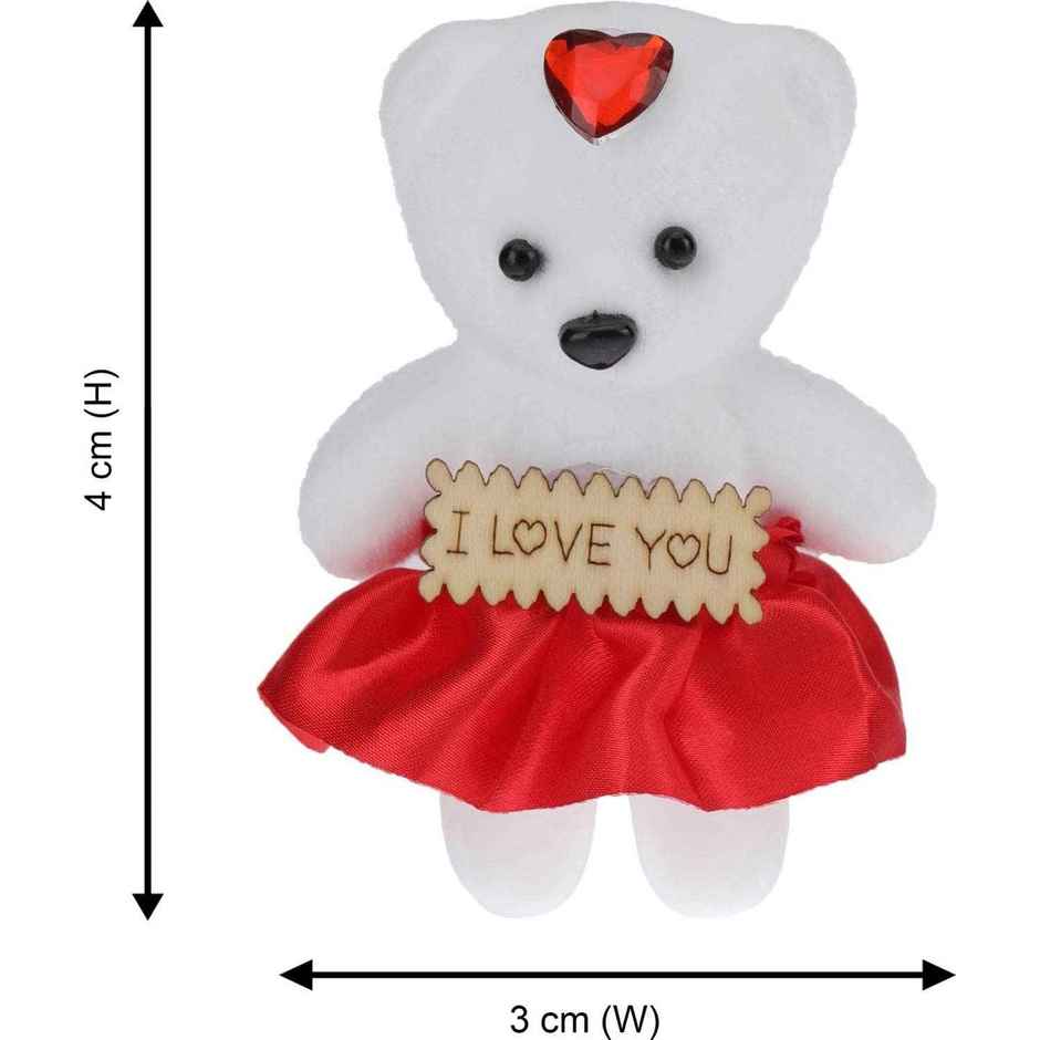 Tied Ribbons Artificial Red Rose Bouquet & Teddy