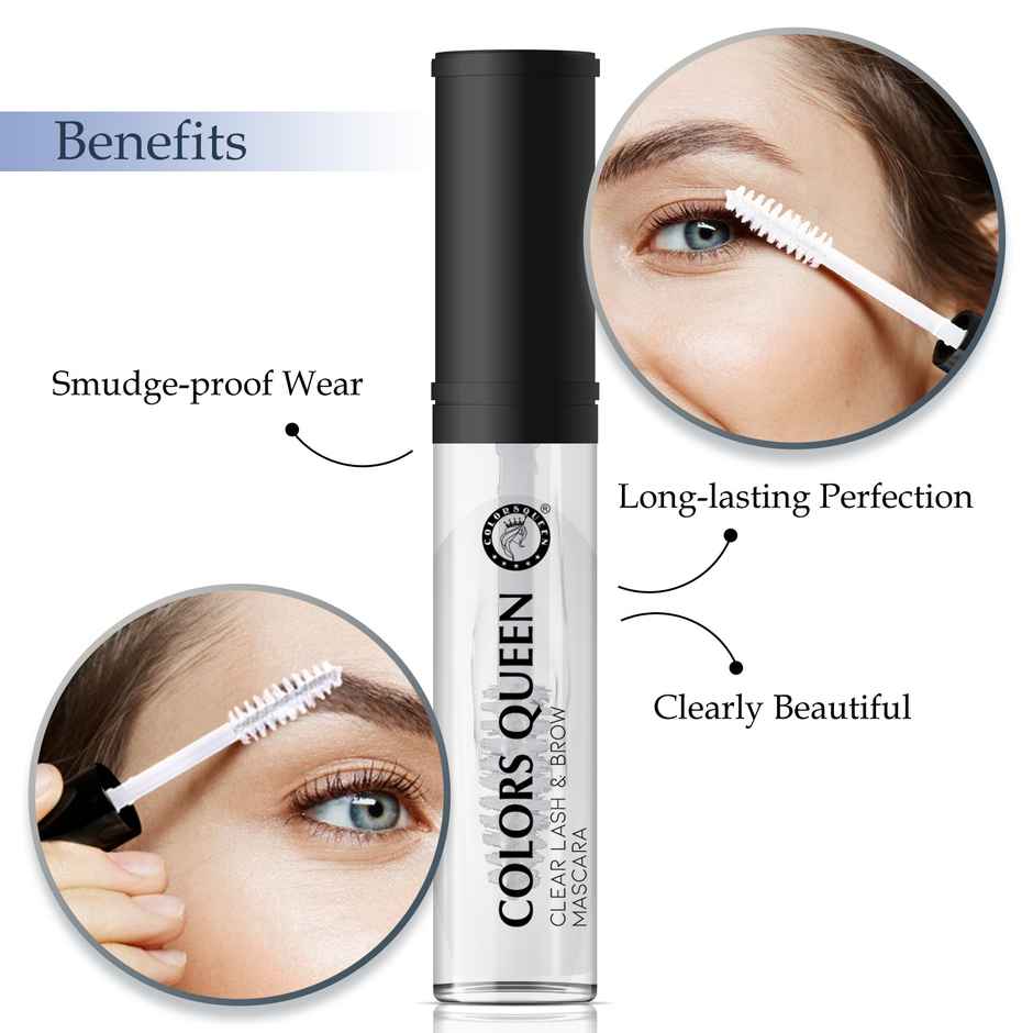Colors Queen Clear Lash & Brow Mascara | Transparent Mascara Waterproof for Women Enriched