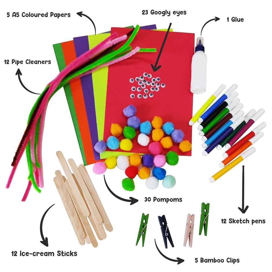 Webby DIY Art and Craft Kit Creepy Crawlies, Drawing, Painting Interesting Fun Activity for Kids