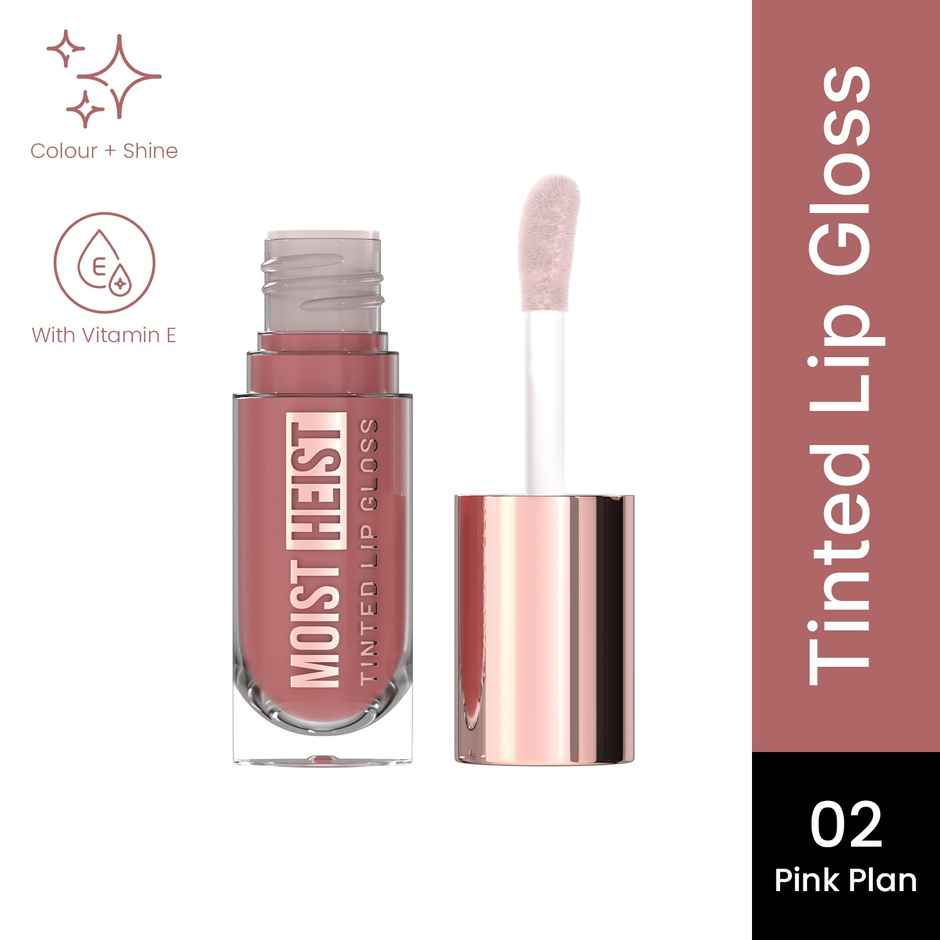Swiss Beauty Moist Heist Tinted Lip Gloss Color & Shine, Non-Sticky With Vitamin E -2 Pink Plan