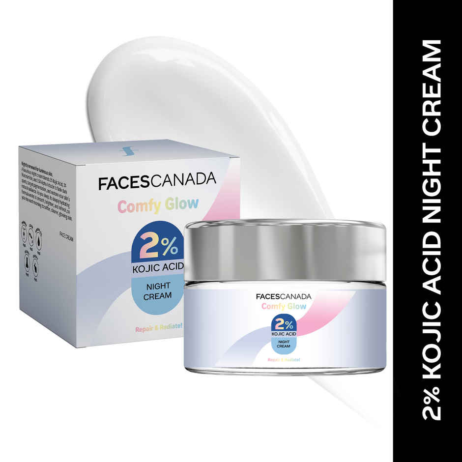 FACES CANADA Comfy Glow 2% Kojic Acid Night Cream | Fades Dark Spots & Acne Marks