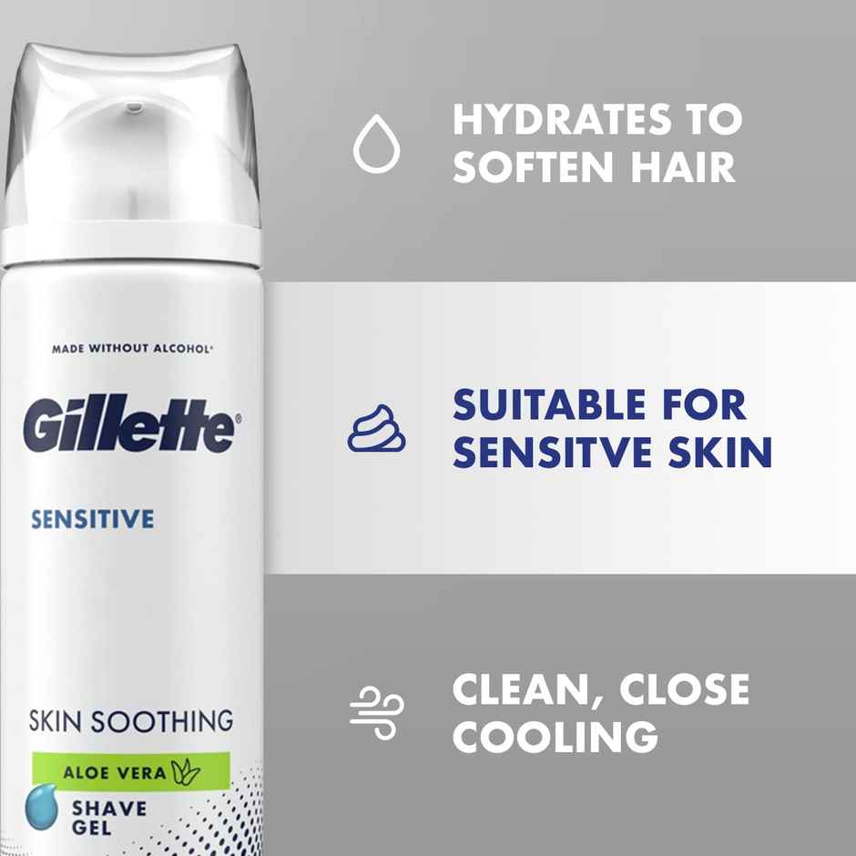 Gillette Sensitive Shaving Gel Soothing With Aloe Vera