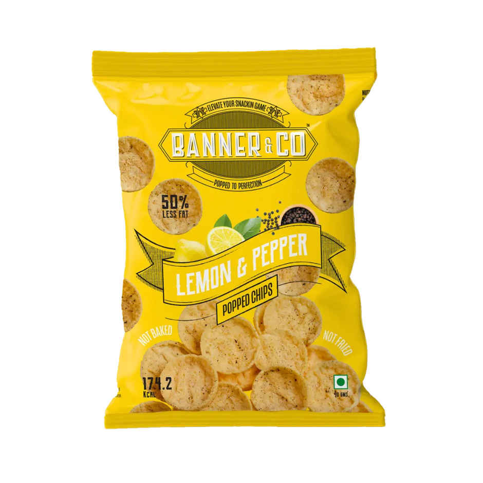 Banner & Co Lemon & Pepper Popped Chips