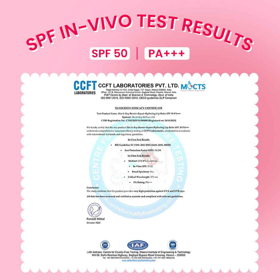 Dot & Key Barrier Repair Hydrating Lip Balm SPF 50 | Strawberry Red