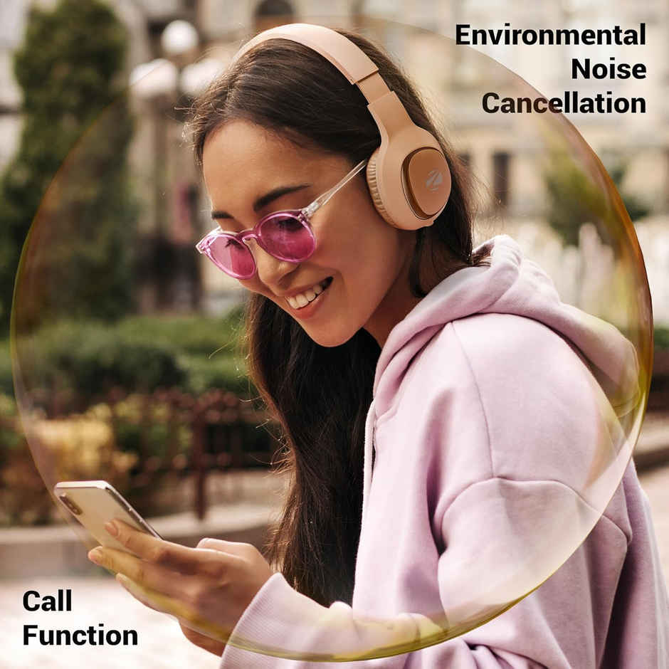 Zebronics Thunder Neo Wireless Over-Ear Headphone, 60 Hr Backup, Bt 5.4, Gaming, Deep Bass, Orange