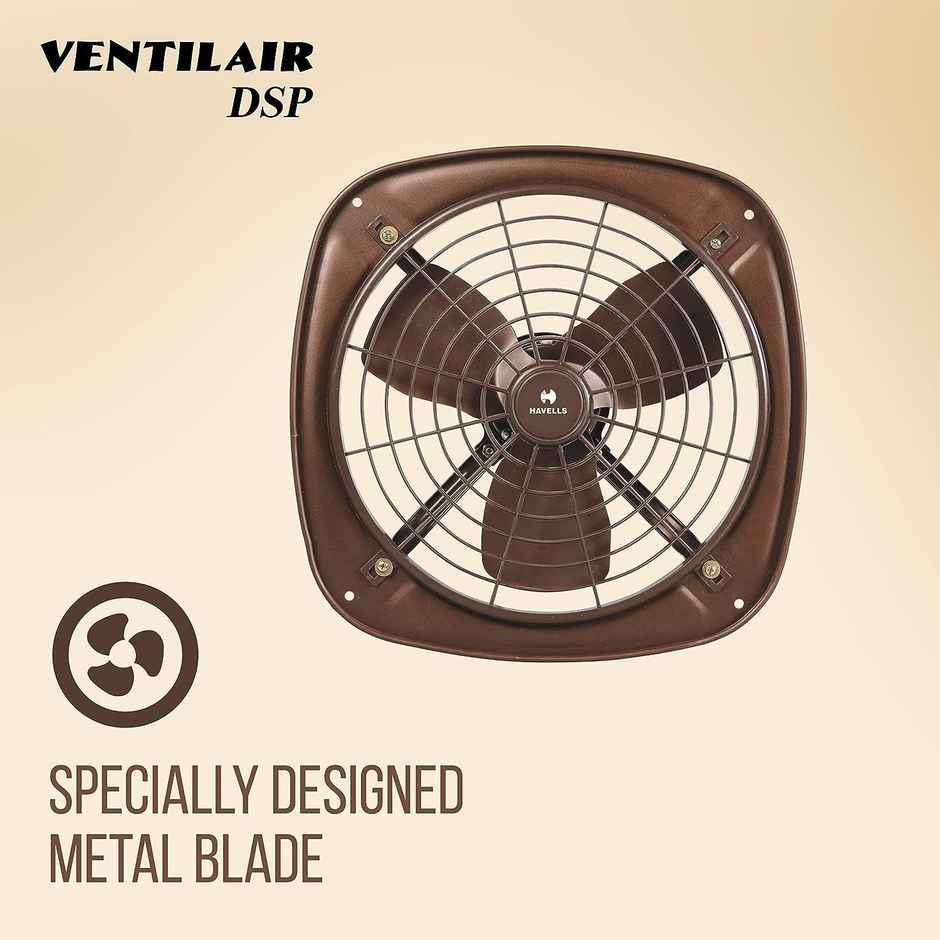 Havells Ventil Air Dsp Exhaust Fan,230mm,Cut Out Size: 32.5 x 32.5 x 21.5 Centimeters,Choco Brown