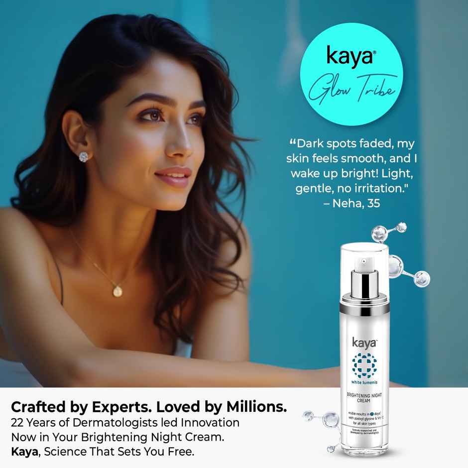 Kaya Brightening Night Cream 50Ml Azelaic Acid & Vitamin C Moisturizer For Visibly Brighter