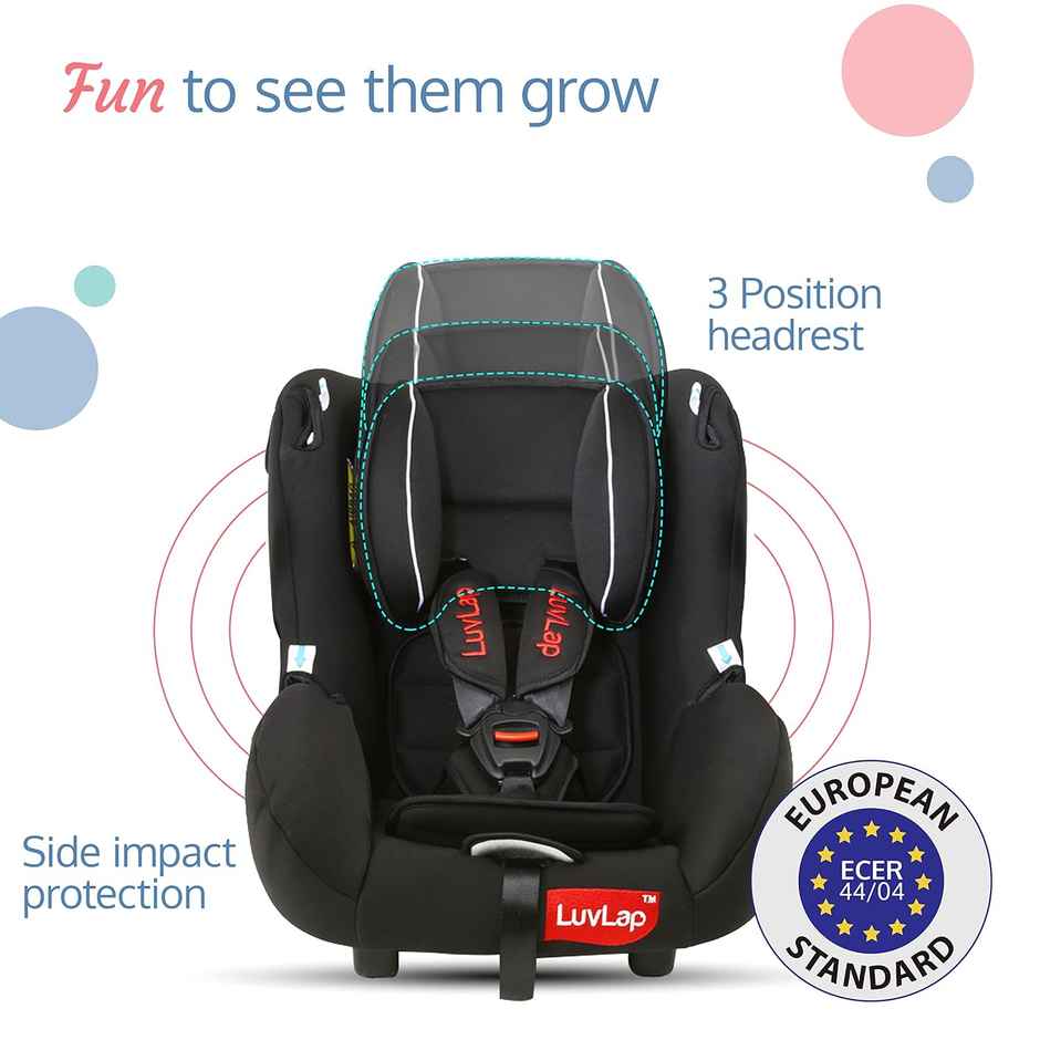 LuvLap 4-in-1 Baby Car Seat with Carry Cot with Canopy, Convertible to Car Seat, upto 6 Months