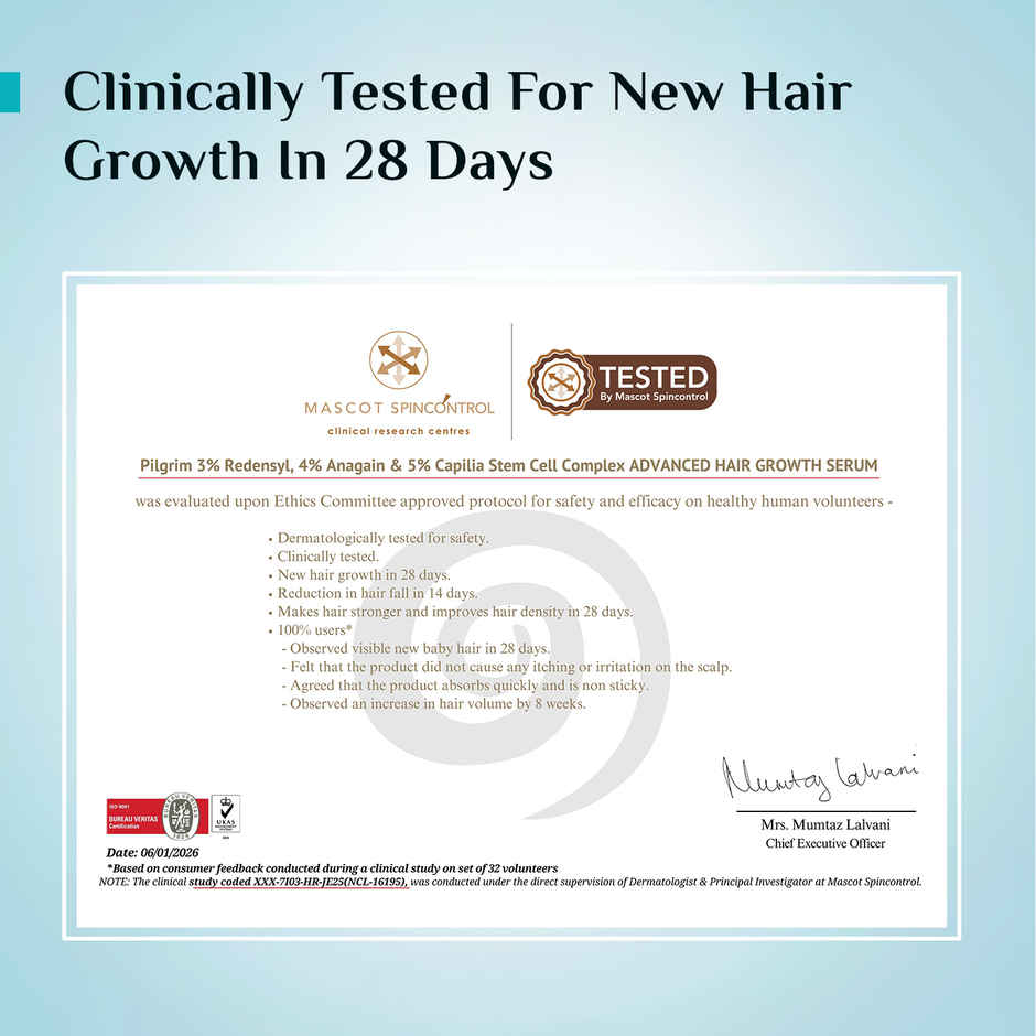 Pilgrim Advanced Hair Growth Serum with Redensyl & Anagain Reduces Hair Fall & Boosts Hair Growth