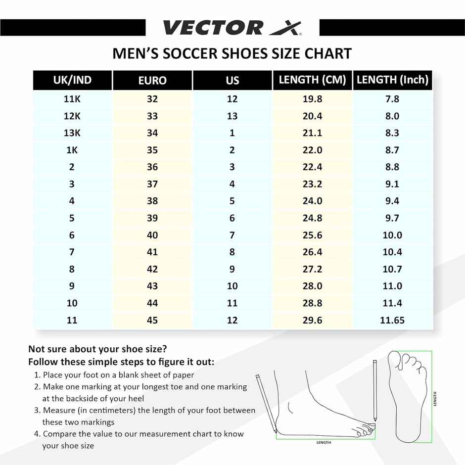 Vector X Kick-X Football Studs For Men Sports And Athletic Soccer Shoes | Black & Silver Size-10