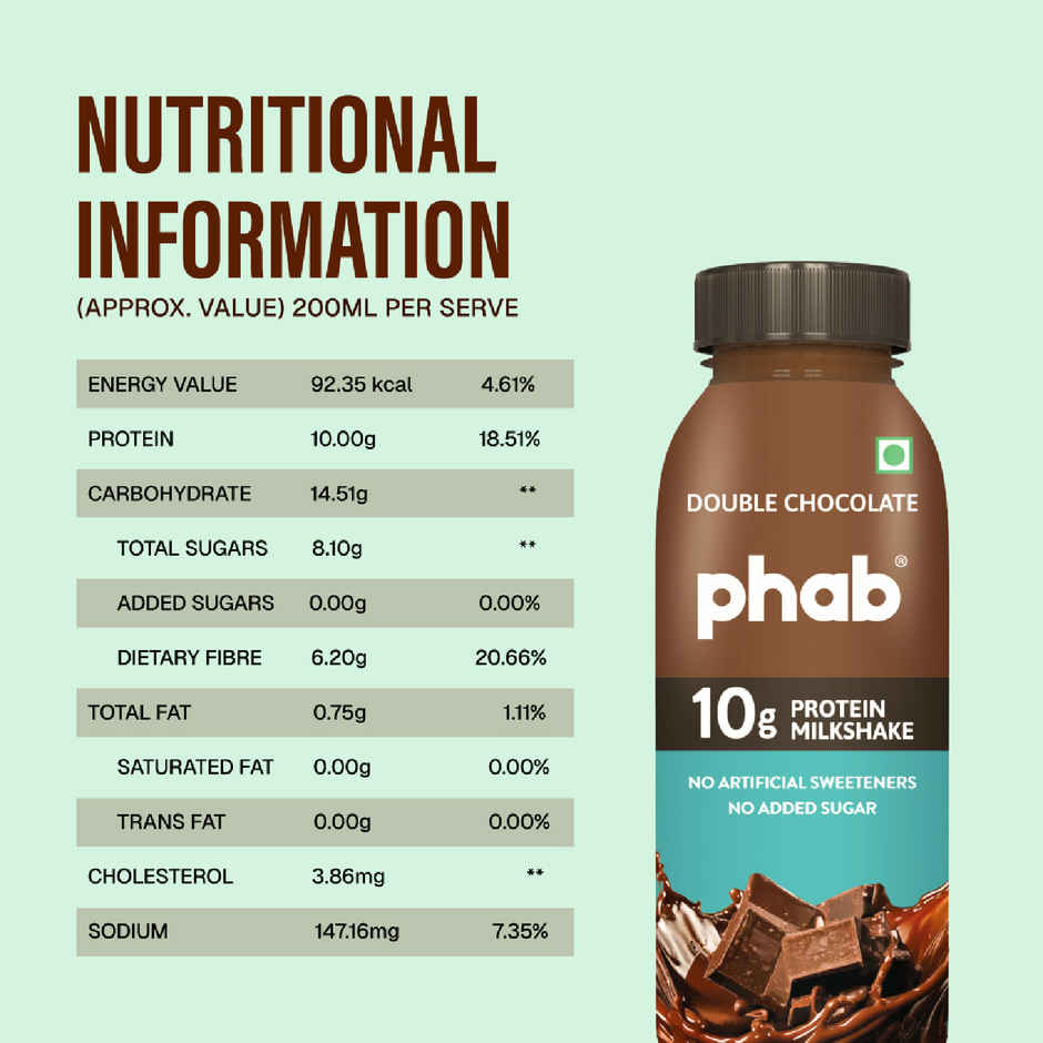 Phab Double Chocolate 10g Protein Milkshake