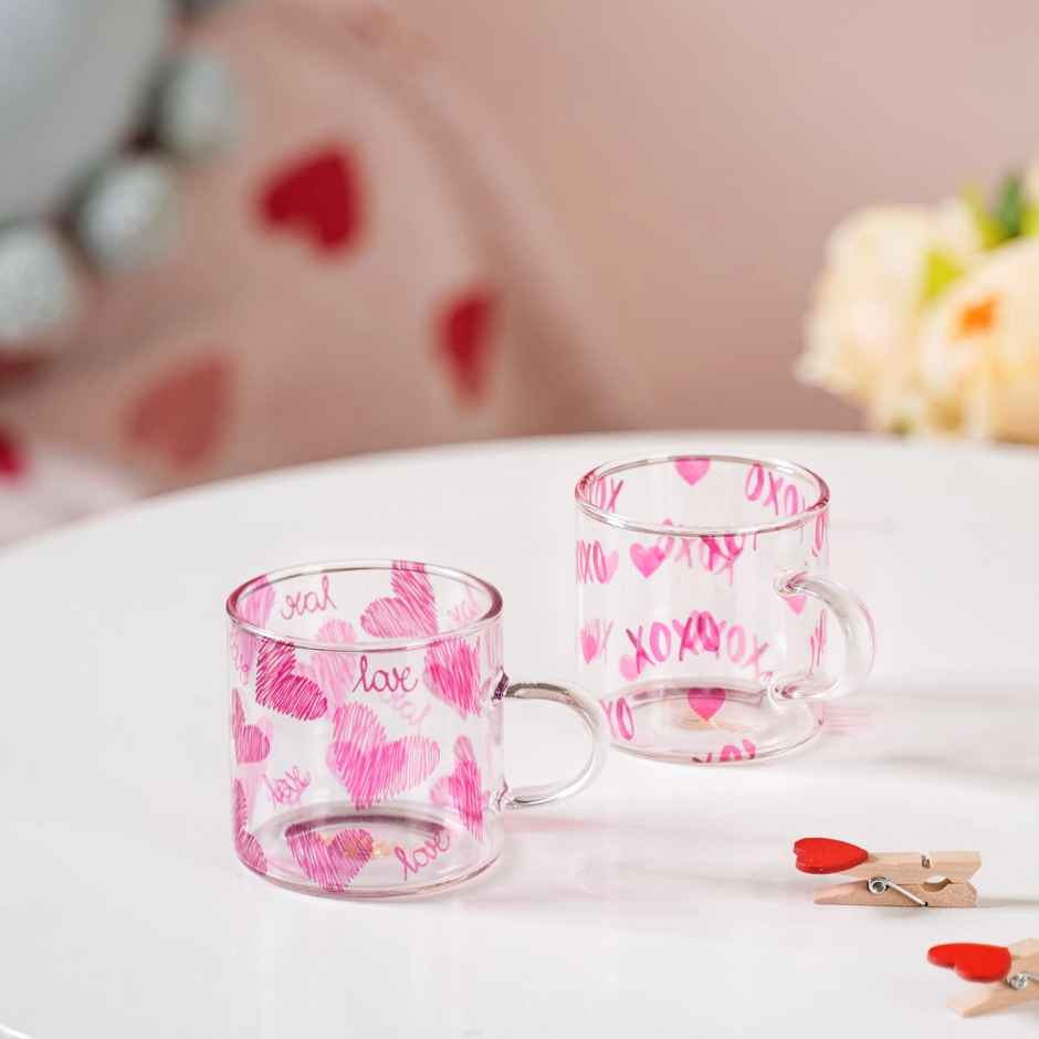 Nestasia Heart XO Glass Small Cup | 140 ml