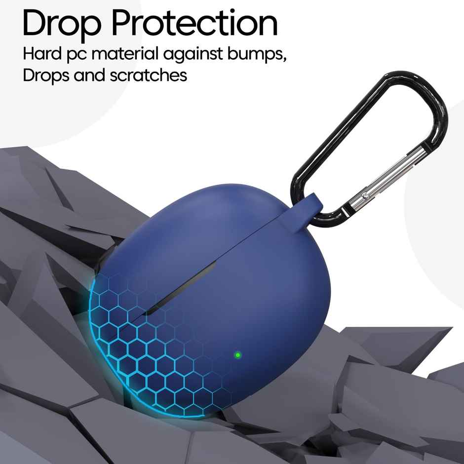 Sounce Silicone Case Cover for Realme TechLife Buds T110-Scratch-Resistant | Anti-Fall & Anti-Dust | Blue