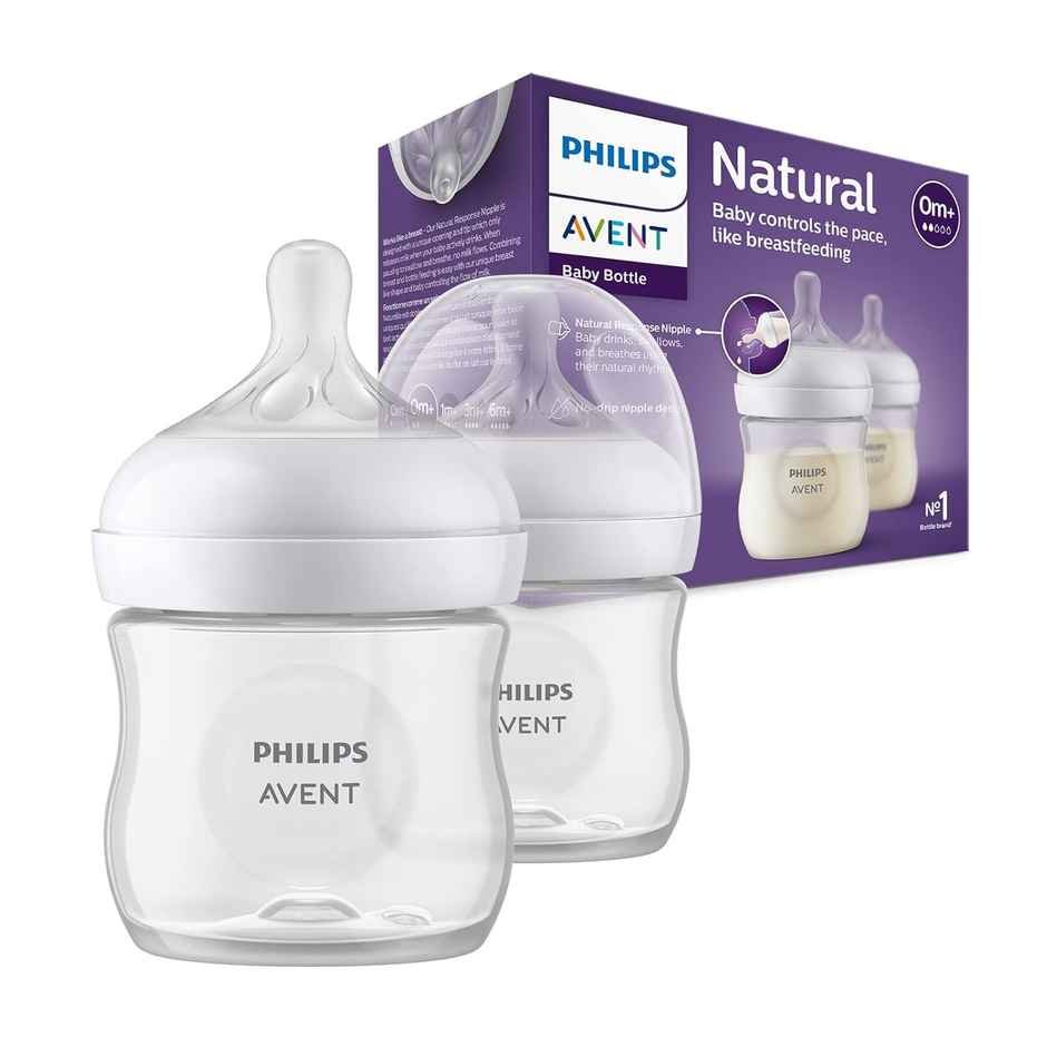 Philips Avent Natural Baby Feeding Bottle | 0m+| 125ml| Pack of 2 | SCY900/02