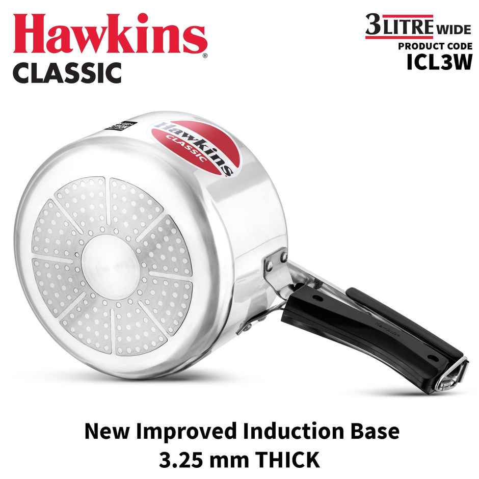 Hawkins 3 Litre Classic Pressure Cooker Induction Inner Lid Cooker - Silver