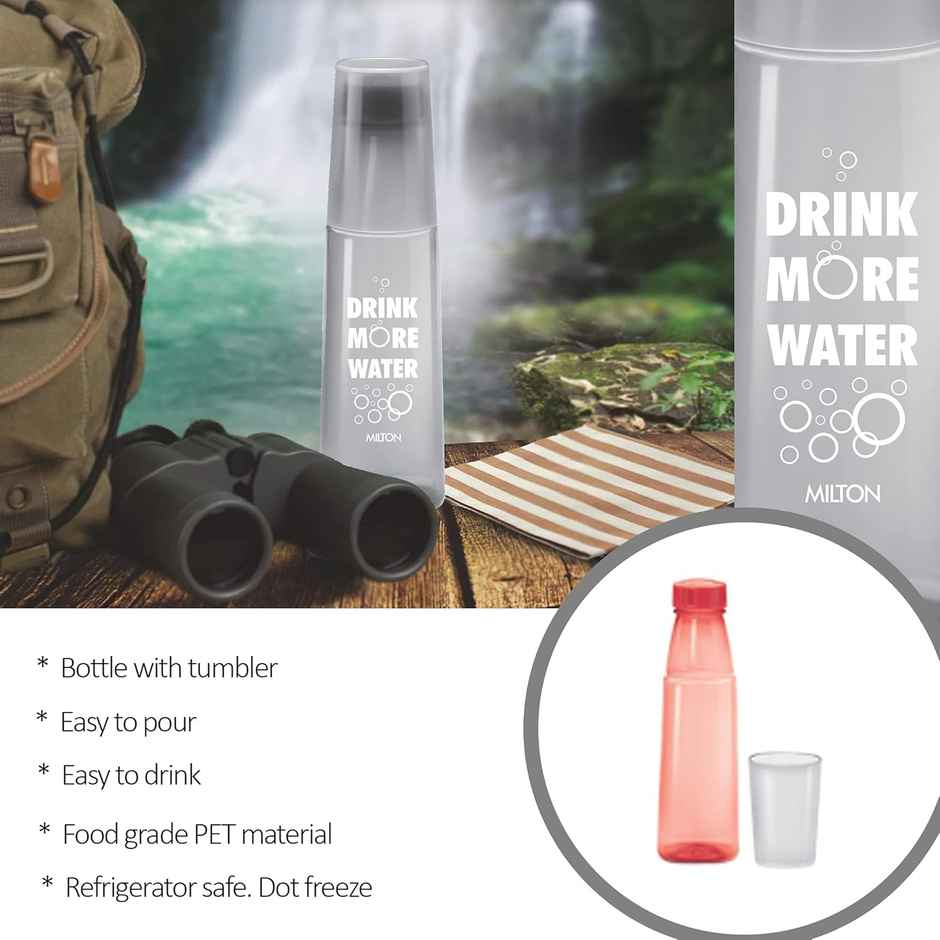 Milton Kip Sip 1000 Pet Water Bottle | 1 Litre Each | Set Of 4 (Colour May Vary)