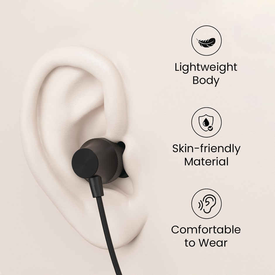 Portronics Conch Beat C  in Ear Wired Earphones with Mic, Type C Audio Jack, 10mm Driver, 1.2m TPE Anti Tangle Wire, in line Mic Controls, Powerful Audio, Metal Alloy Body, Wide Compatibility - Silver