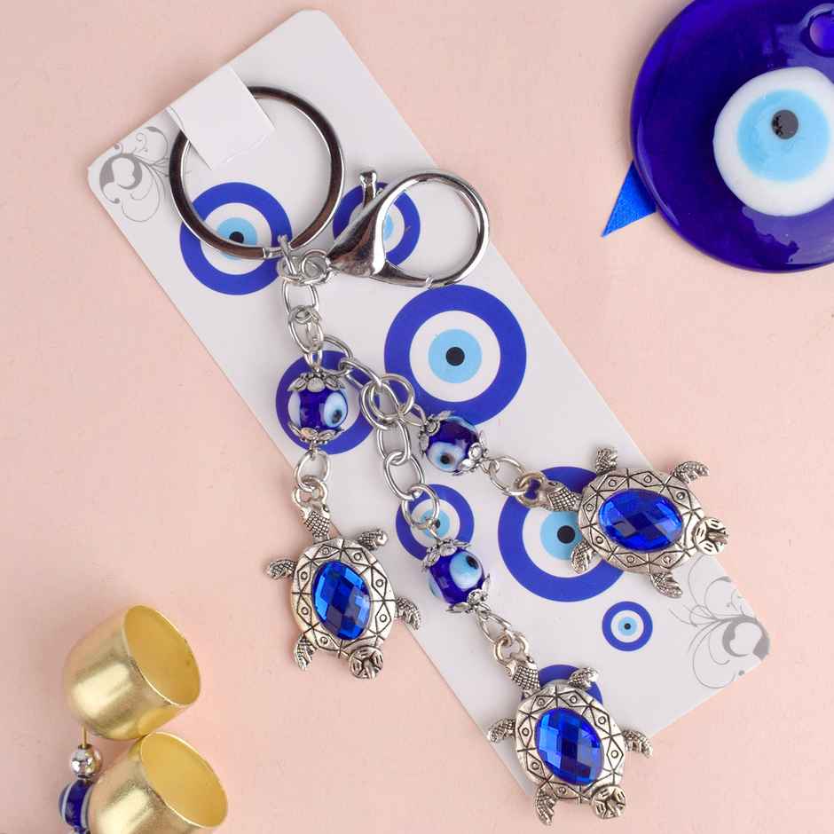 Turtle Evil Eye Keychain | Satvik Gifting