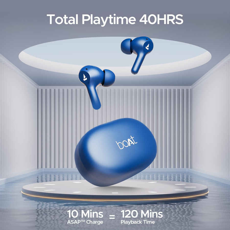 boAt Airdopes 71 TWS Earbuds w/ 40H Playtime, Dual Mics with ENx & ASAP Charge (Starry Blue)