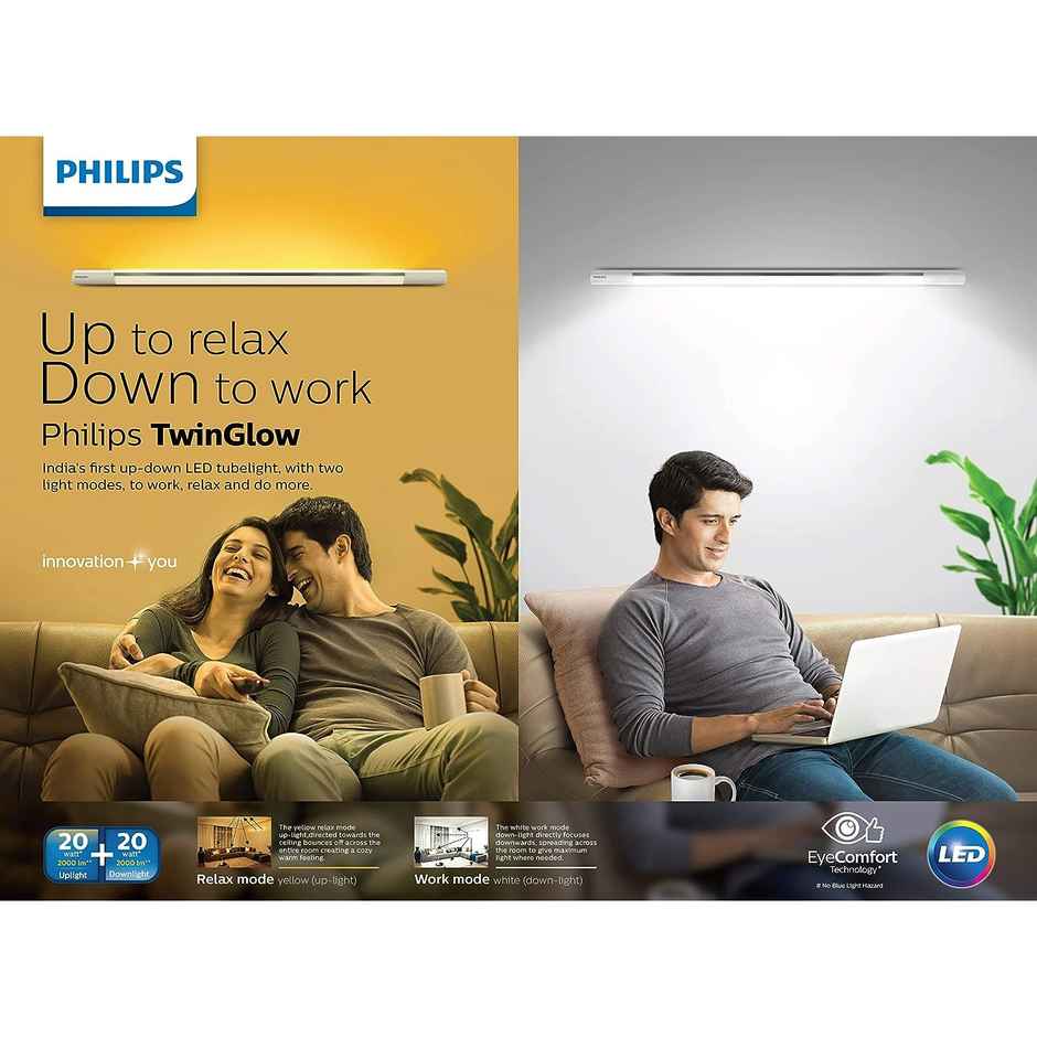 PHILIPS Twinglow 20-Watt +20-Watt Led Up-Down Tubelight