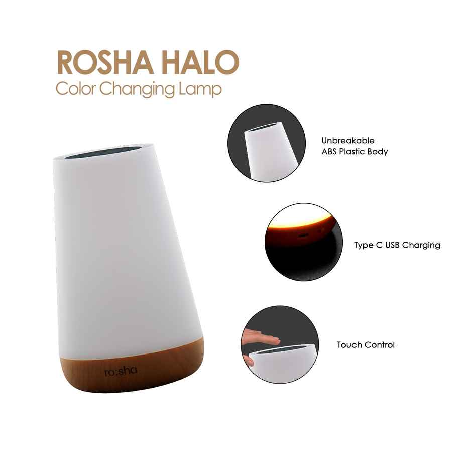Rosha Halo Wireless Plastic LED Table Lamps With Cozy Warm Lighting