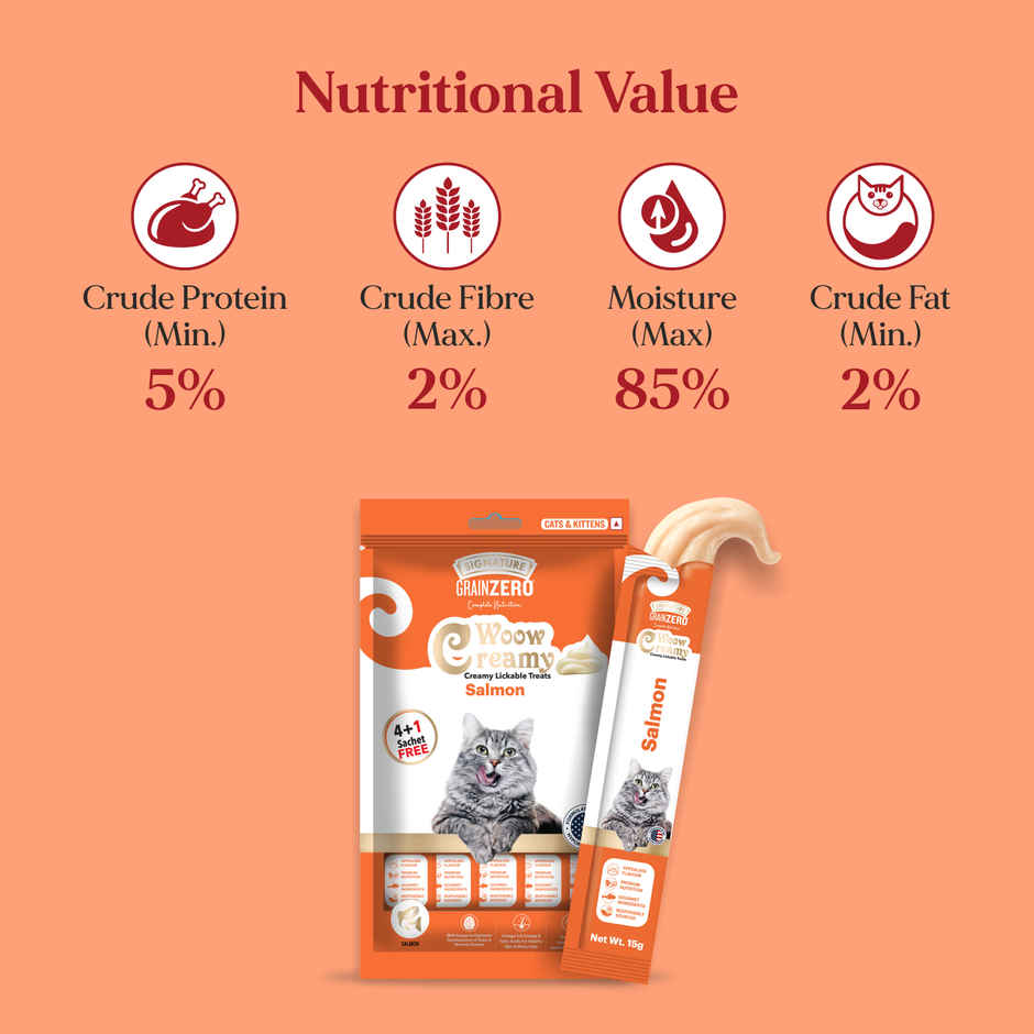 Grain Zero Creamy Lickable Cat Treat - Salmon