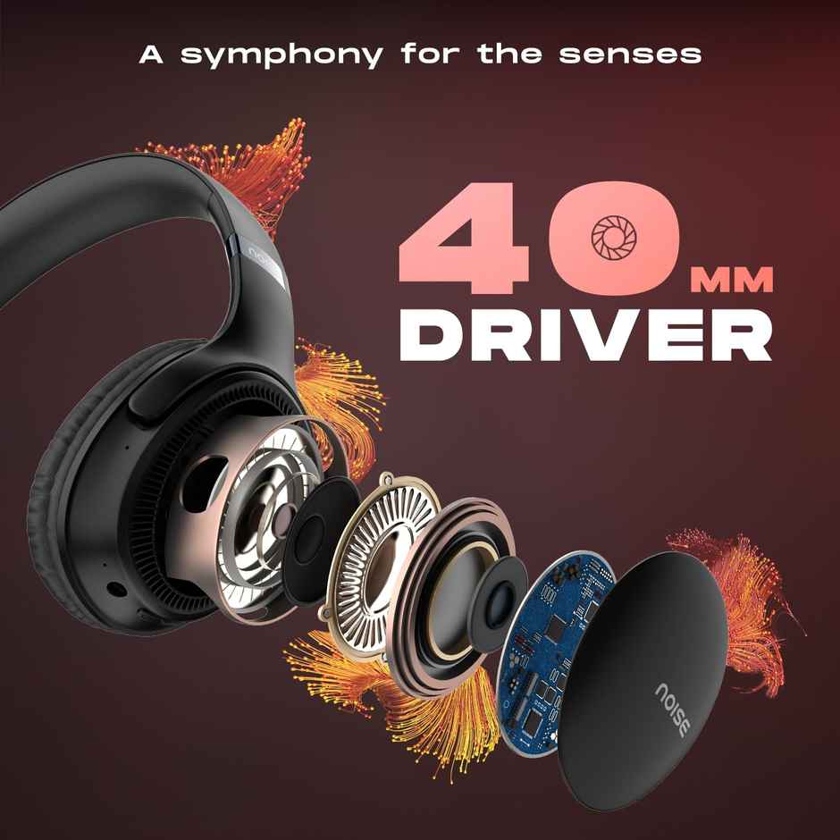 Noise Three Wireless Bluetooth Headphones - Upto 70 Hours | Dual Device Pairing