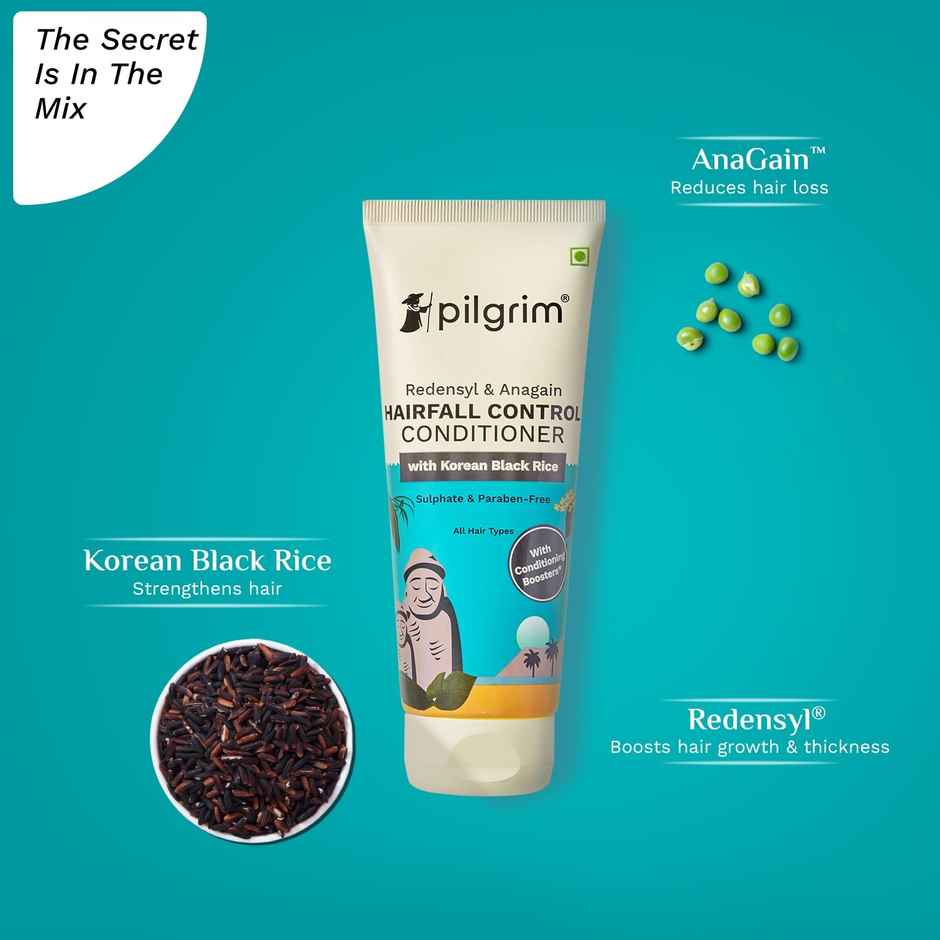 Pilgrim Redensyl & Anagain Hairfall Control Conditioner for Thicker, Stronger Hair & Less Breakage