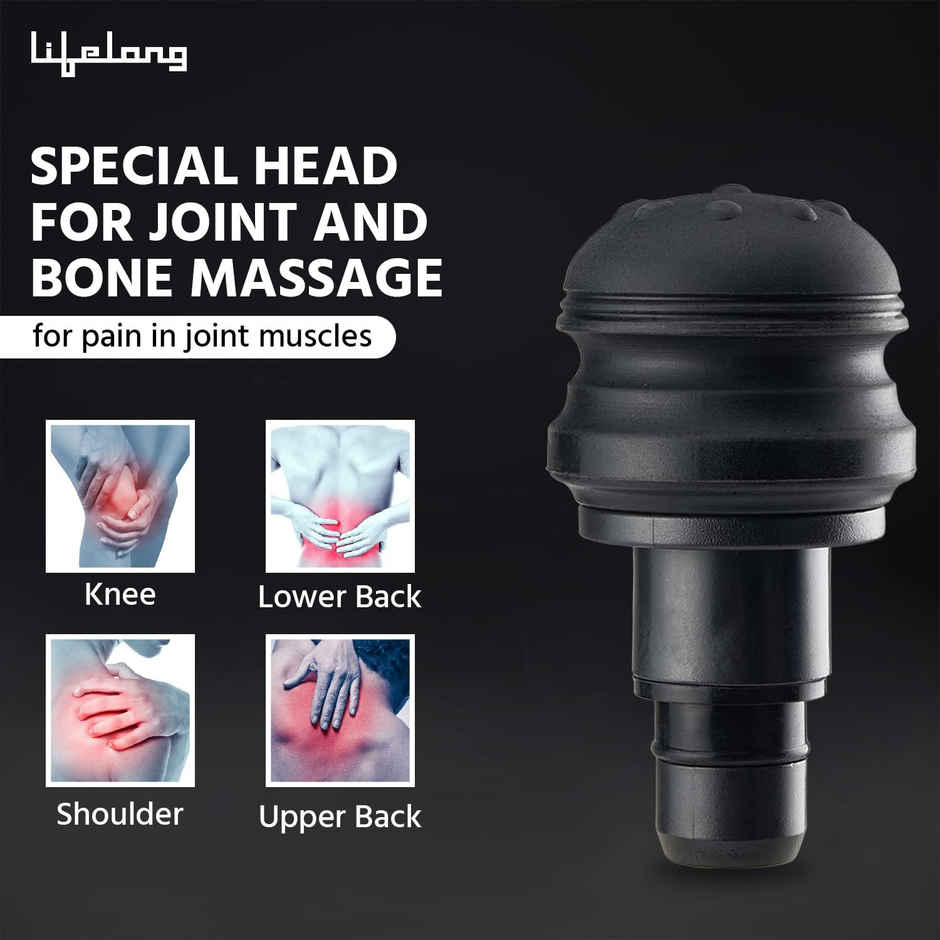 Lifelong Gun Massager | Percussion for Full Body Pain Relief | 6 Heads |LED Touch | 30 Speed Levels