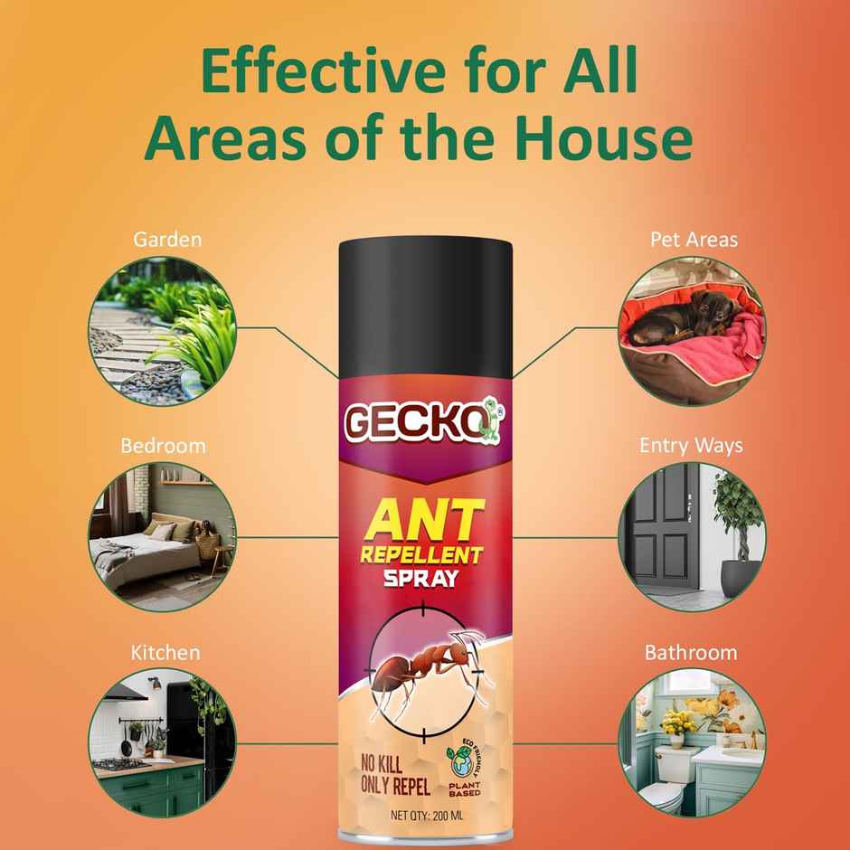 Gecko Ant Repellent Spray For Home and Kitchen | Baby-Safe & Pet-Friendly