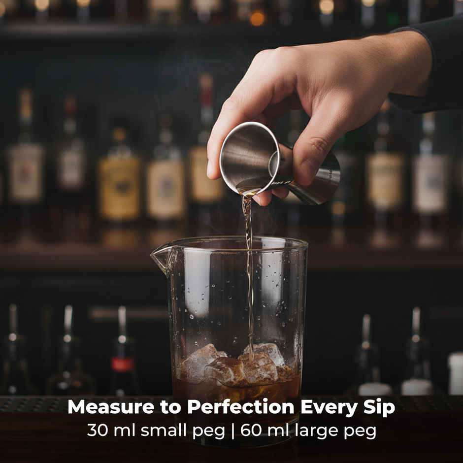 Perch Stainless Steel Jigger Cocktail Measuring Tool | Silver