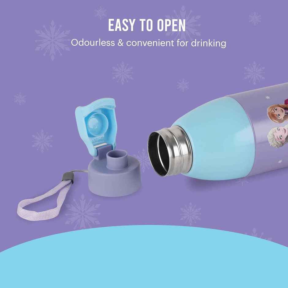 CELLO Kidzbee Uranus 600 Frozen Trio Print Water Bottle 540ml, Blue | Leakproof Flip Cap
