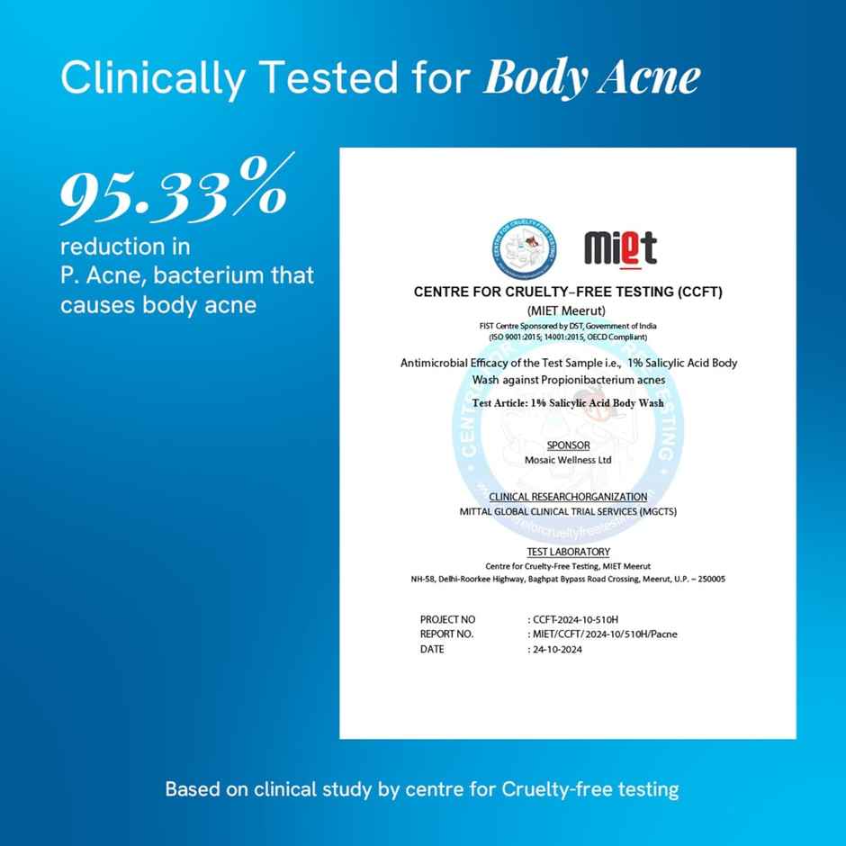 Be Bodywise 1% Salicylic Acid Bodywash | Prevents Body Acne | Exfoliates | Deep Cleanses