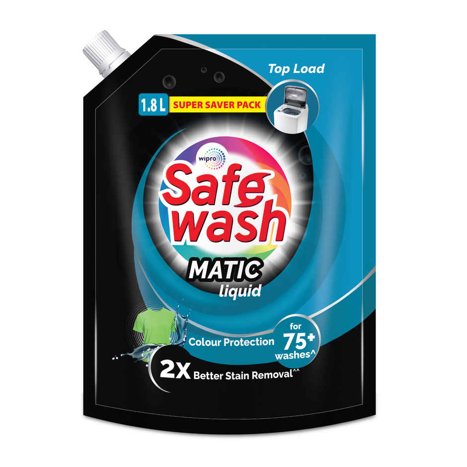 SafeWash Top Load Matic Premium Detergent Liquid | 2X Stain Removal | Combo