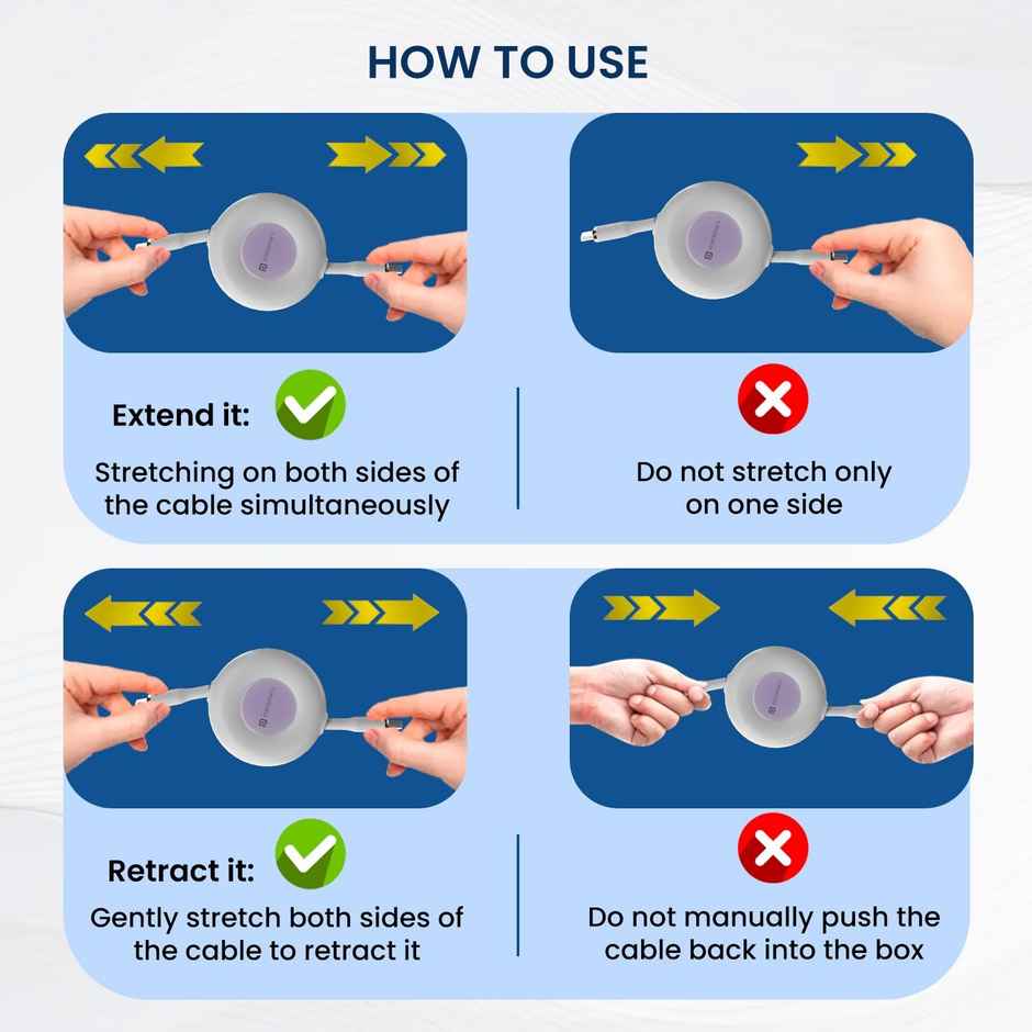 Portronics Upgraded Konnect Recoil 100W Type C to Type C Retractable Cable,Pd Fast Charging,Retractable Charging Cable,Fast Data Transfer,Compatibility with iPhone 15 Series&Type C Smartphones - White