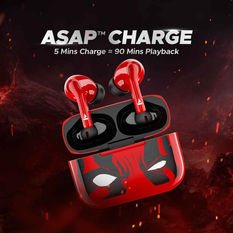 boAt Airdopes 161 TWS Earbuds w/ 40H Playtime, ASAP Charge , 13mm Drivers & ENx Tech (Assassin Red)