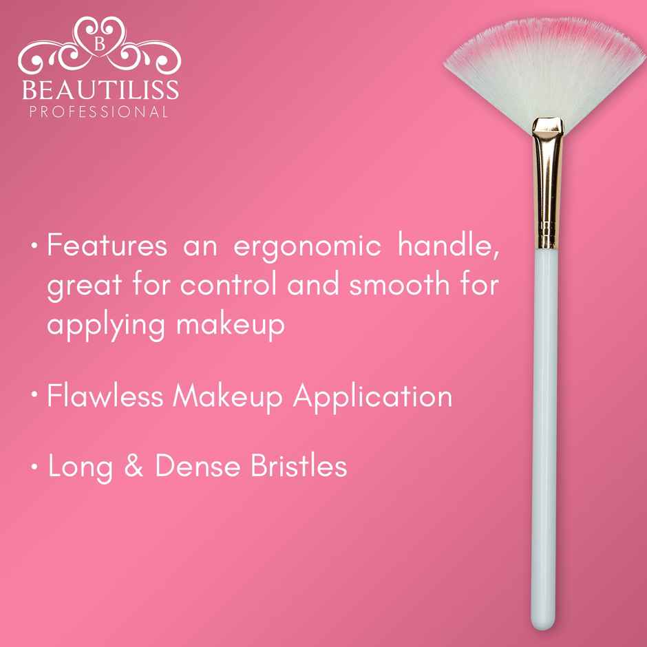 Beautiliss Fan Brush for Highlighter Blush and Finishing Powder