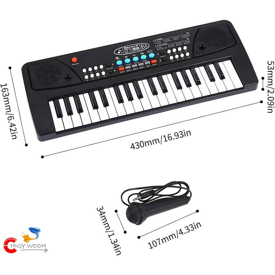 Chigy Wooh 37-Key Kids Piano Keyboard with Microphone & Recording Feature | Electronic Musical Toy