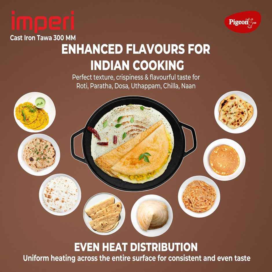Pigeon Imperi Cast Iron Dosa Tawa 300