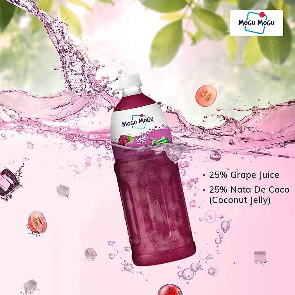 Mogu Mogu Grape Fruit Drink with Nata de Coco