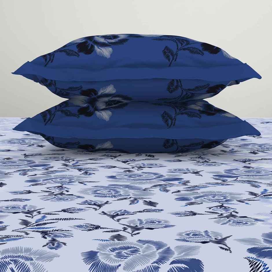 Spaces 144 Tc 100% Cotton Bedsheet For Double Bed With 2 Pillow Cover (88" X 100" Inches) - Voilet