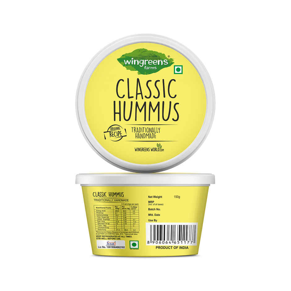 Wingreens Farms Classic Hummus | Hummus Dip
