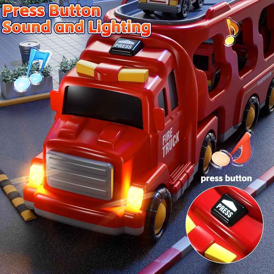 Storio 5 in 1 Fire Truck Toy Set | Rescue Vehicle Toy for Kids