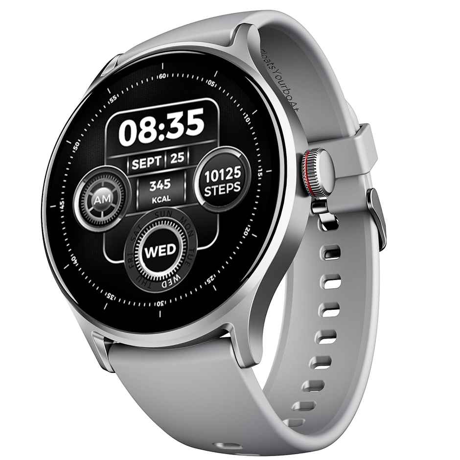 boAt Lunar Vista Smartwatch | 1.52" Display | BT Calling | Functional Crown - Cool Grey