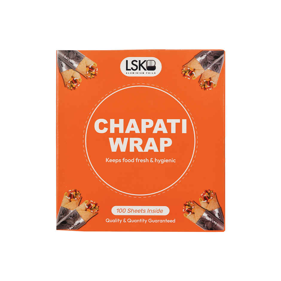 CHAPATI WRAP 100 Pre-Cut Aluminium Foil Sheets